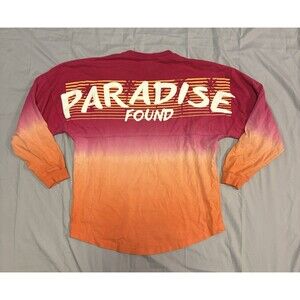 Paradise Found Spirit Jersey Long Sleeve Shirt Hawaii Mens Small Pink Orange